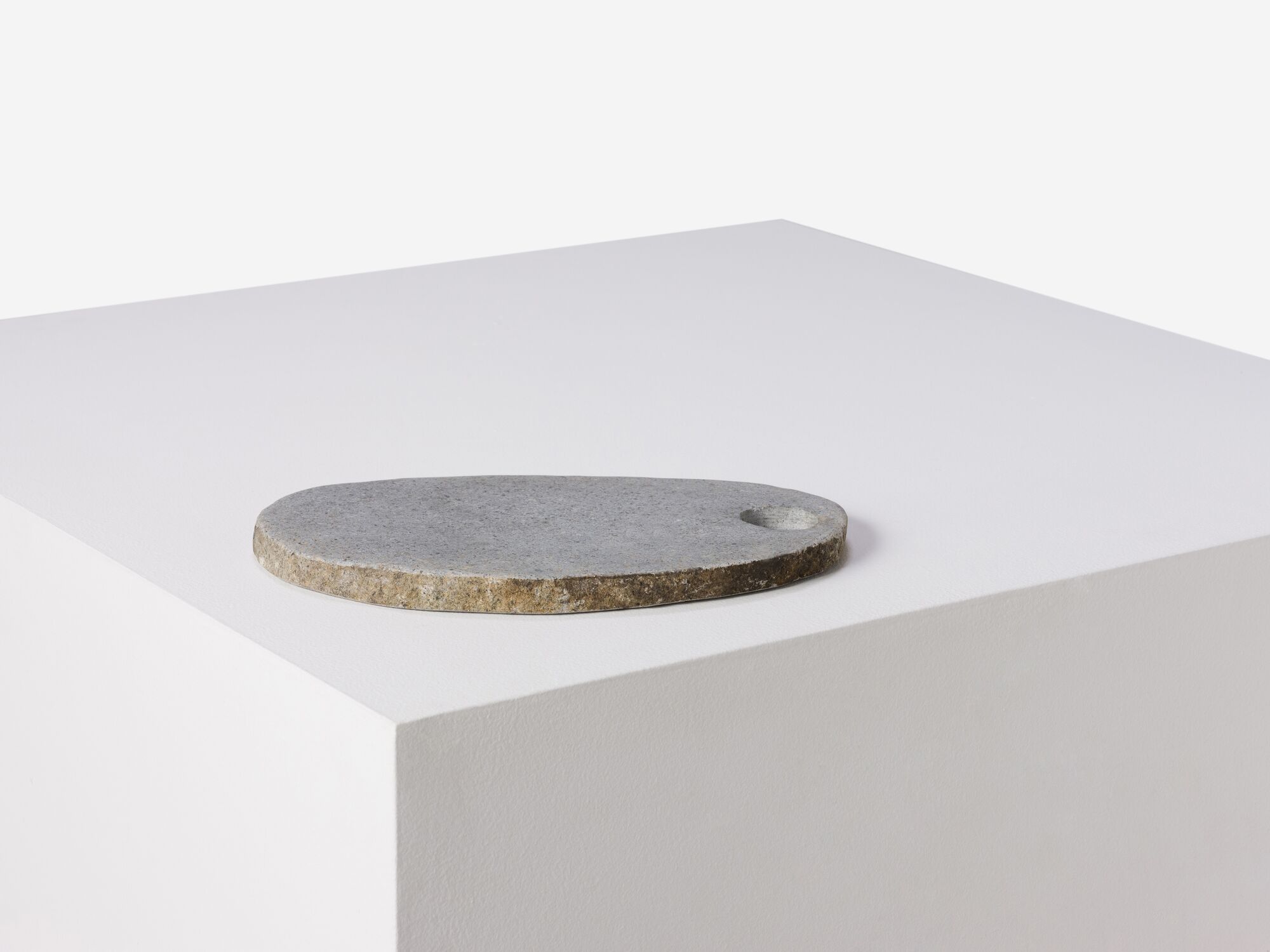 Small natural stone platter right side view